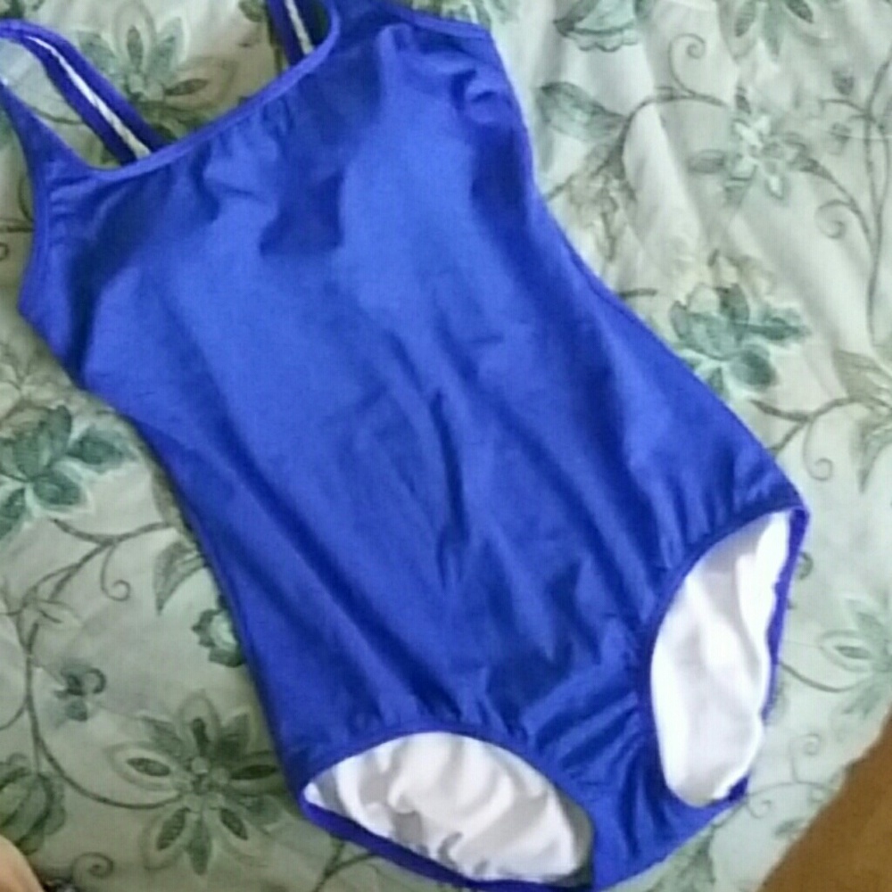 EUC Lands End One Piece Swimsuit, Size 8, blue!